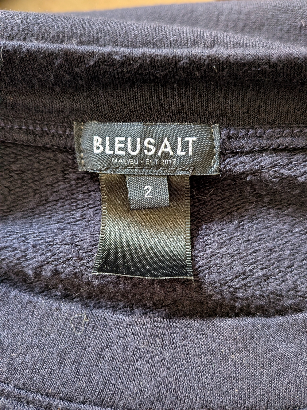 BLEUSALT Malibu Blue Super Comfy Lensing Modal Long Sleeve Pullover SZ 2